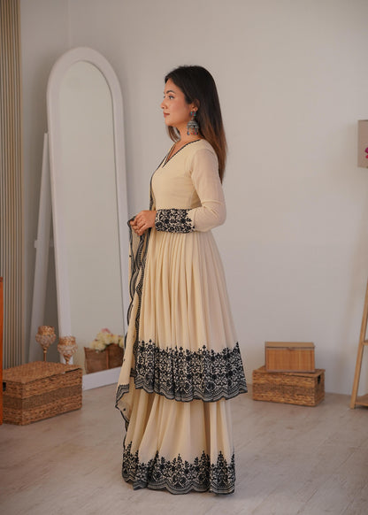 Stylish Wedding Celebration Top & Plazoo Suit