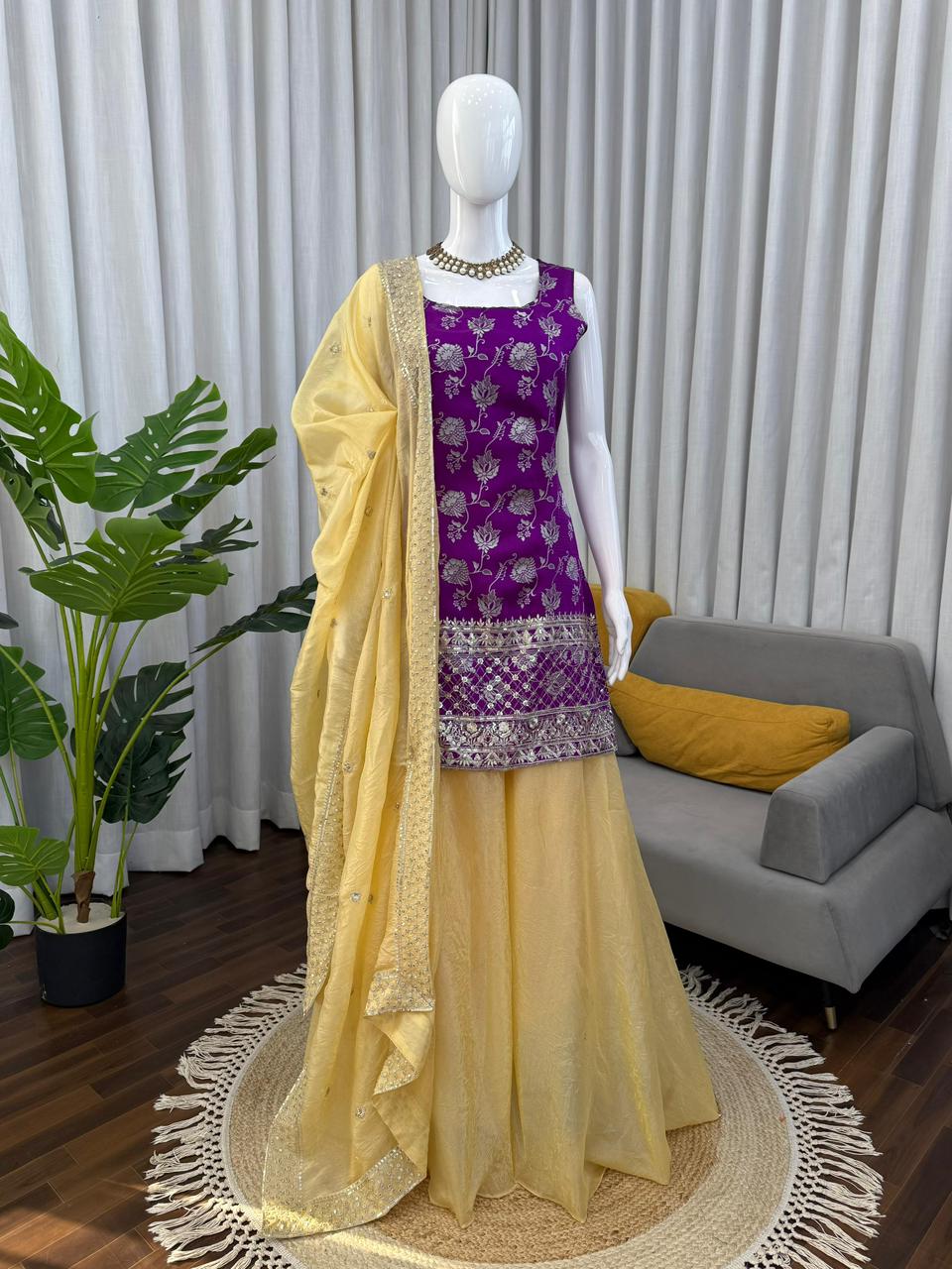 Stylish Wedding Celebration Top & Palazzo