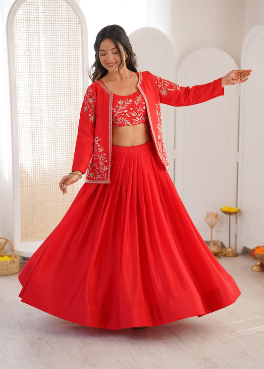 Wedding Party  Lehenga  Choli With Koti Suit