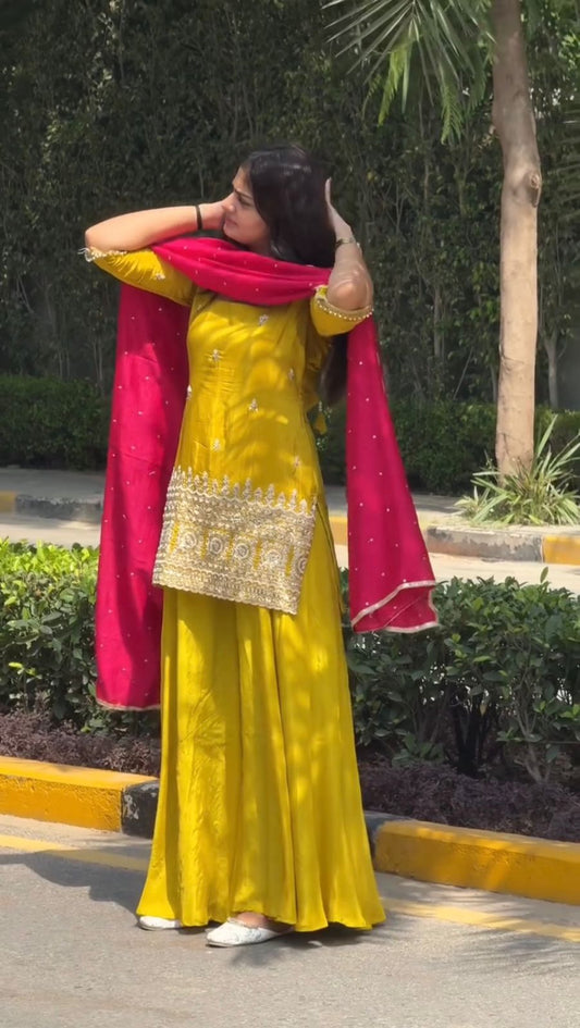 Latest Wedding Ready Top & Sharara Suit