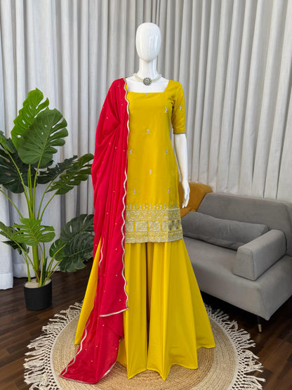 Latest Wedding Ready Top & Sharara Suit