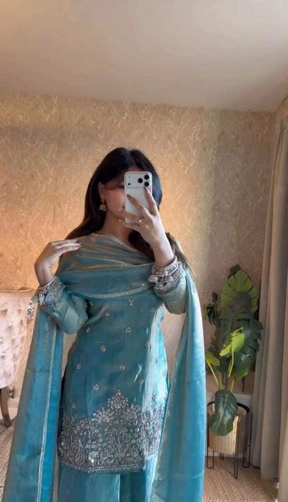 Festive Wedding Ready Top & Palazoo Suit