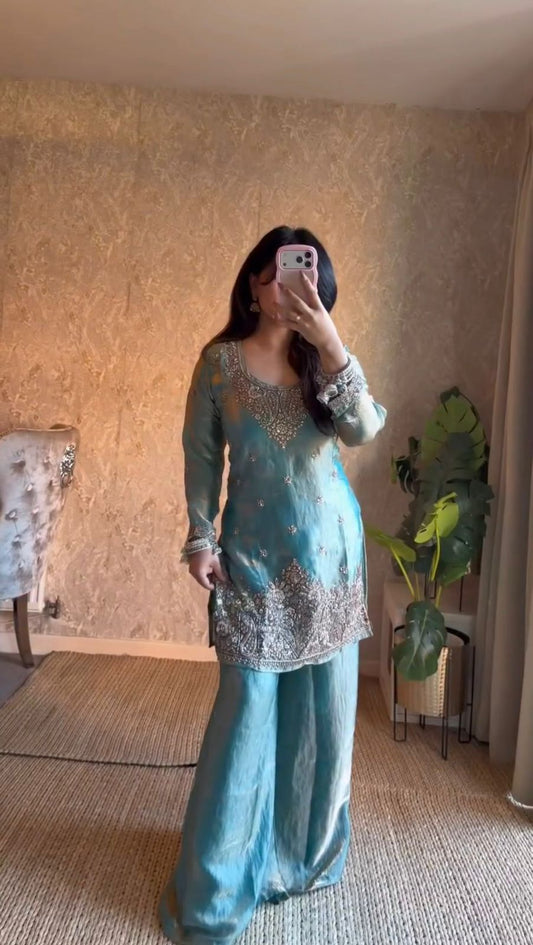 Festive Wedding Ready Top & Palazoo Suit