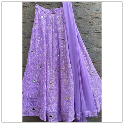 Purple Color Embroidery & Mirror work Designer Lehenga choli