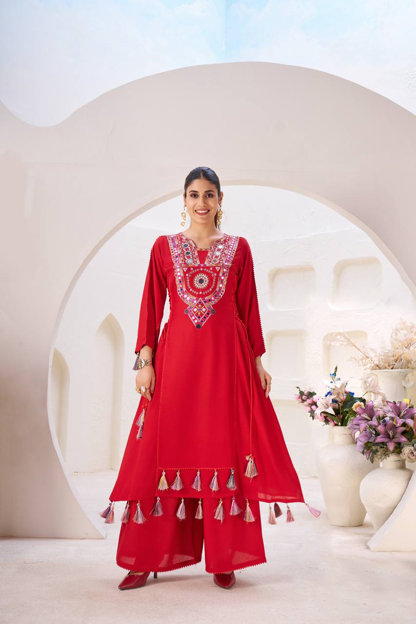 Most Beautiful Reyon White Color Suit