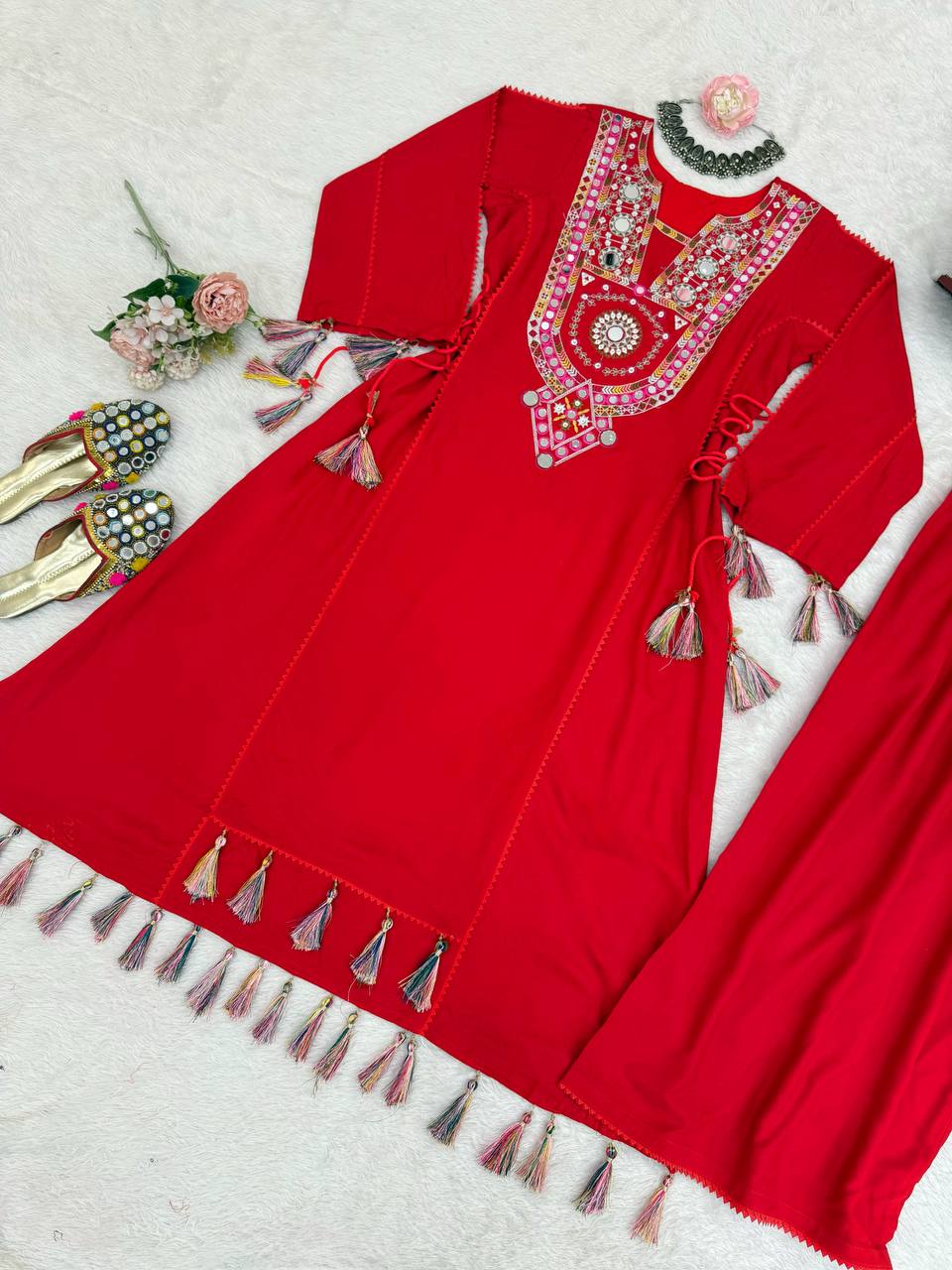 Most Beautiful Reyon White Color Suit